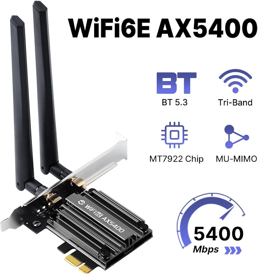 Carte Wi-Fi 6E AX5400 FENVI + Bluetooth 5.3