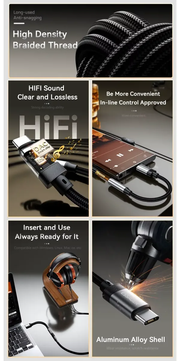 Essager USB Type C to 3.5mm Adapter OTG Type C