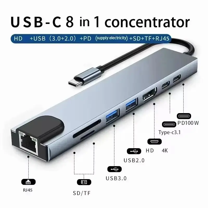 Hub USB-C 8-en-1