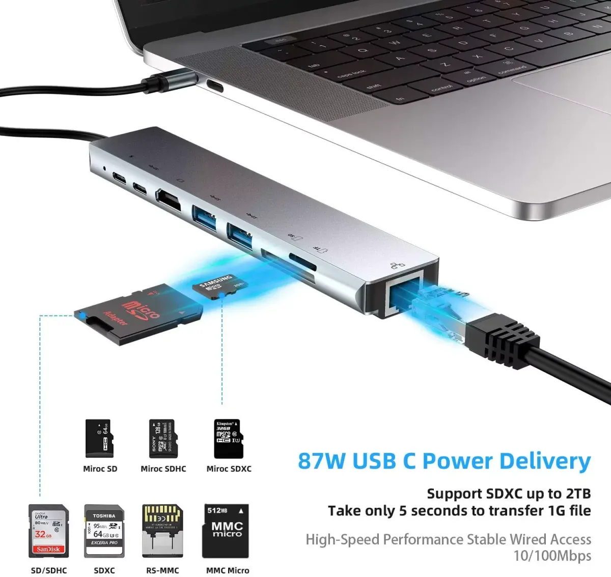 Hub USB-C 8-en-1