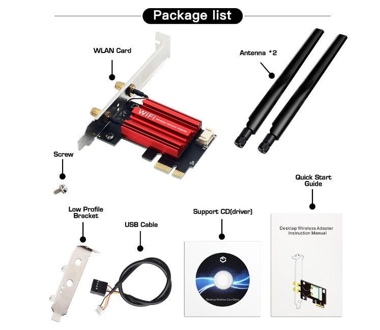 CARTE WIFI 5 PCI-E AC1200 BLUETOOTH 4.0
