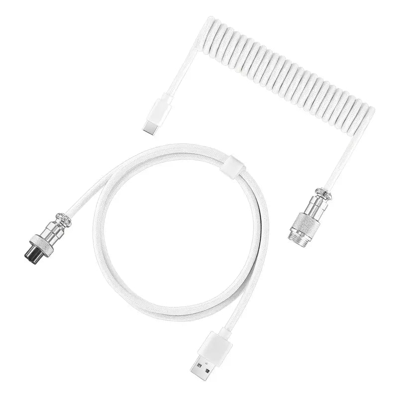 Mechanical Keyboard Coiled Cable USB C USB A