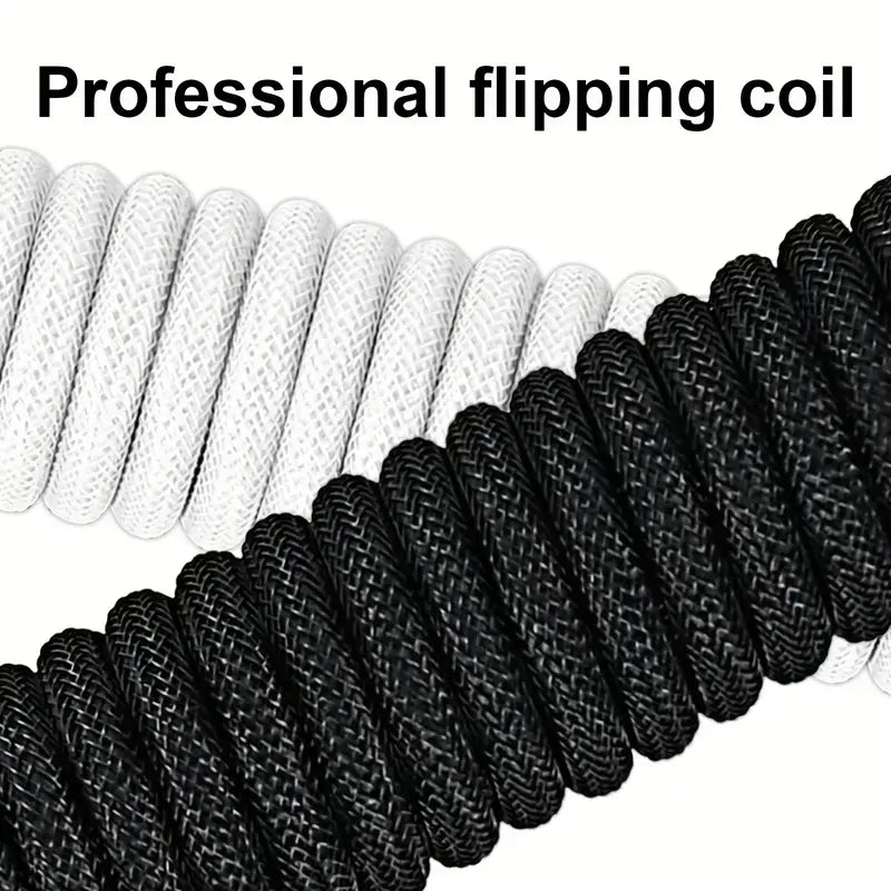 Mechanical Keyboard Coiled Cable USB C USB A