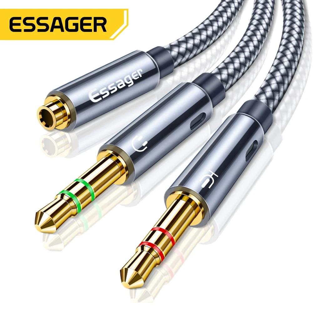 ESSAGER Câble Y Audio/Micro 3.5mm vers PC