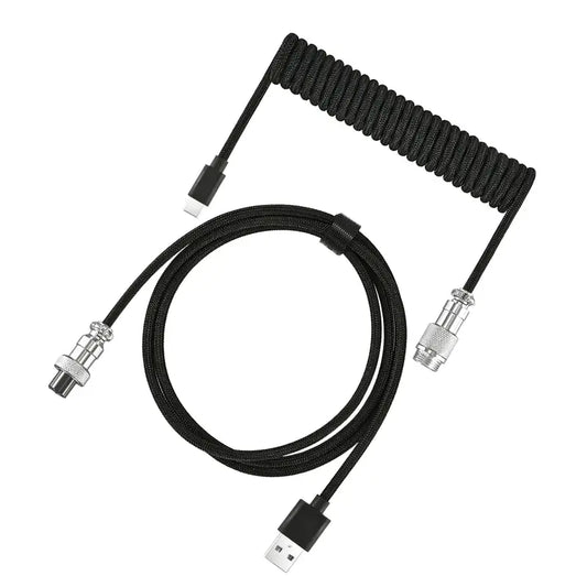 Mechanical Keyboard Coiled Cable USB C USB A