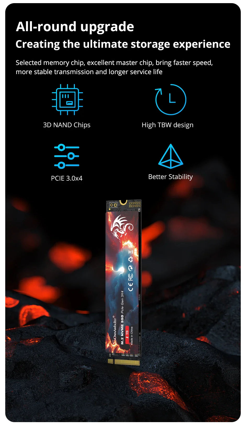 SSD M.2 NVMe SomnAmbulist 128Go – PCIe 3.0