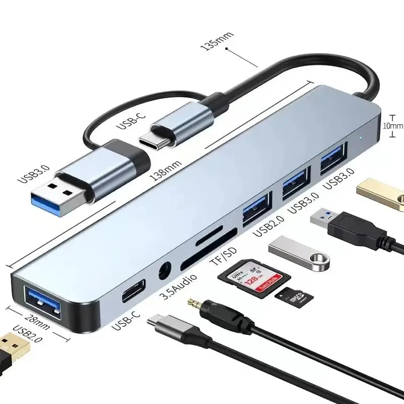 HUB USB 8 en 2